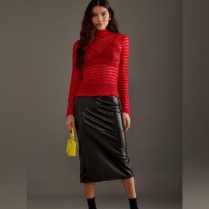 Maeve Anthropologie long sleeve bow dot top   NWOT